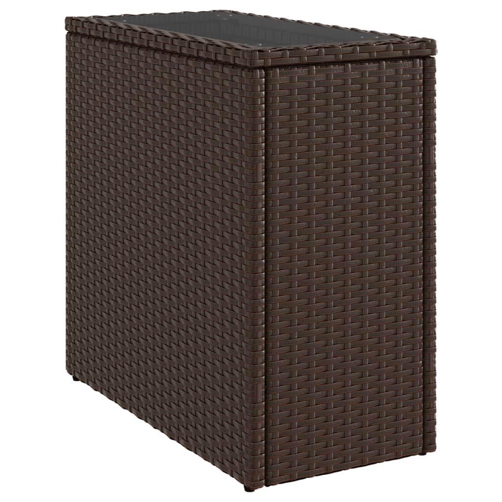 Hagebord med glassplate brun 58x27,5x55 cm polyrotting
