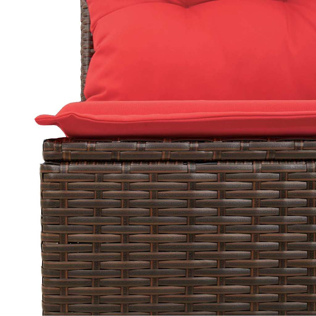 Hagesofa med puter 2-seters brun polyrotting