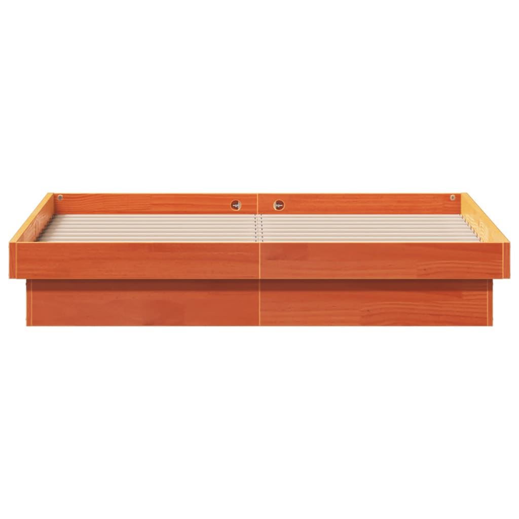 LED-sengeramme voksbrun 120x200 cm heltre furu