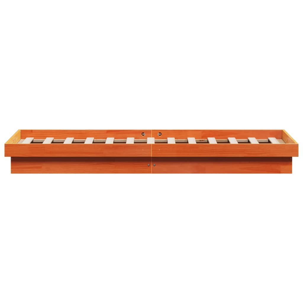 LED-sengeramme voksbrun 140x200 cm heltre furu