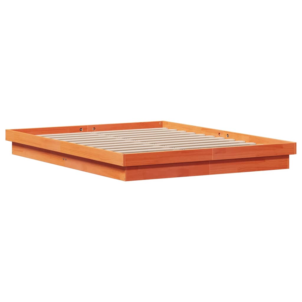 LED-sengeramme voksbrun 150x200 cm heltre furu