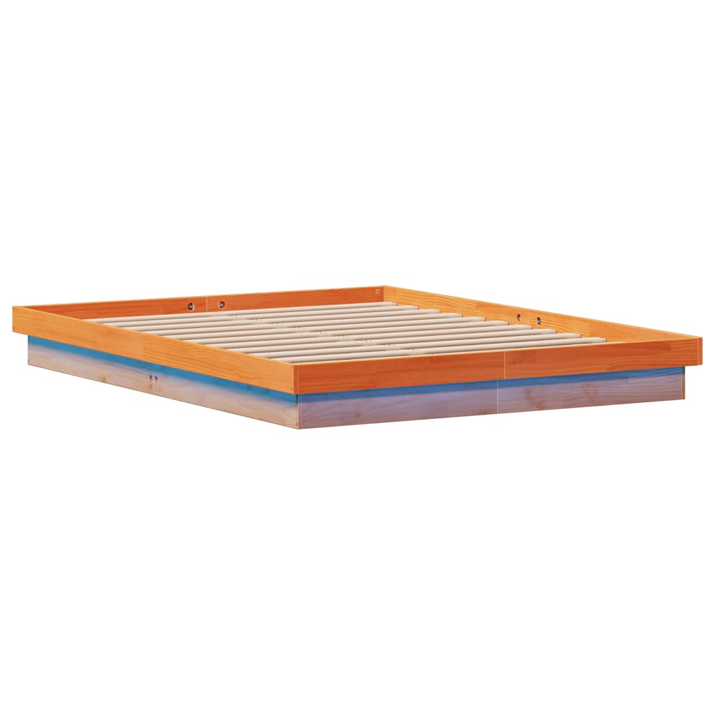 LED-sengeramme voksbrun 160x200 cm heltre furu