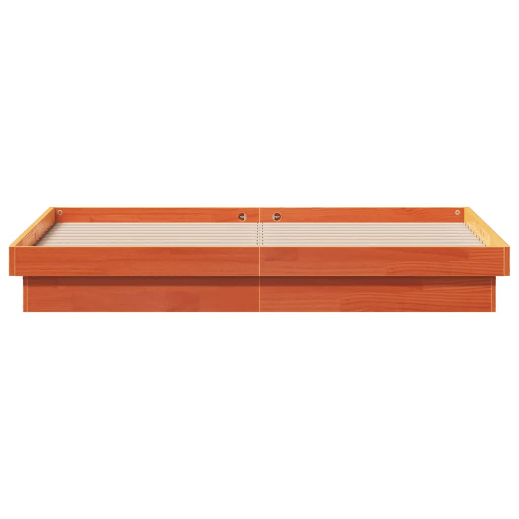 LED-sengeramme voksbrun 160x200 cm heltre furu