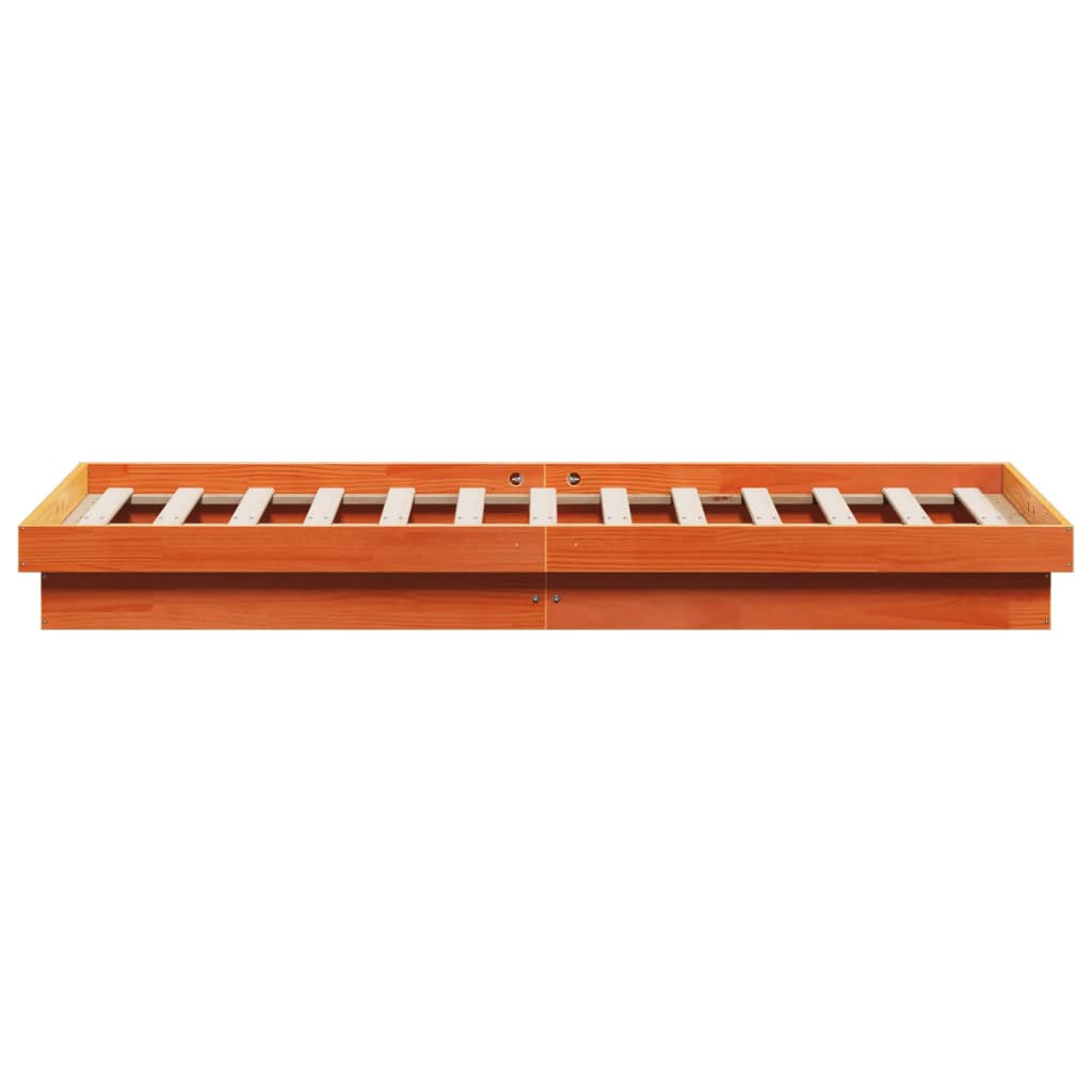 LED-sengeramme voksbrun 160x200 cm heltre furu