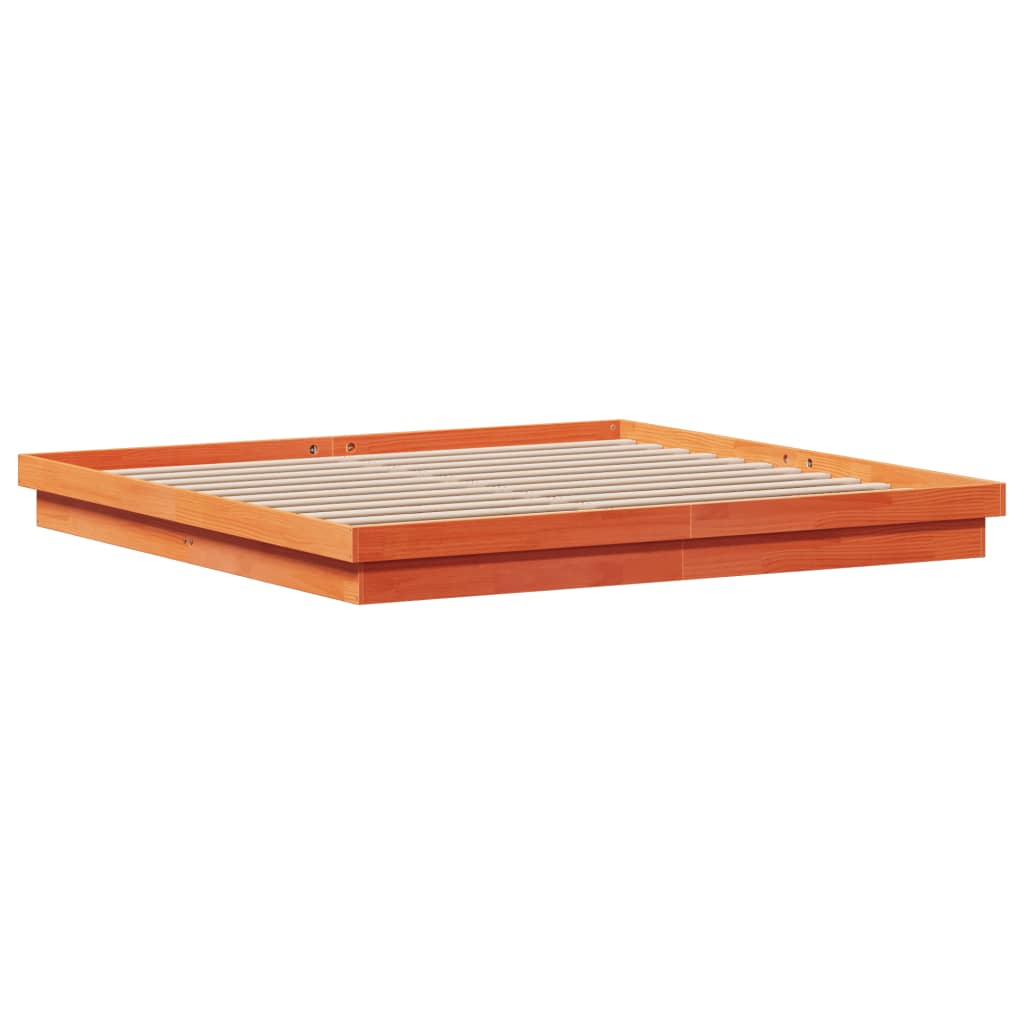 LED-sengeramme voksbrun 180x200 cm heltre furu