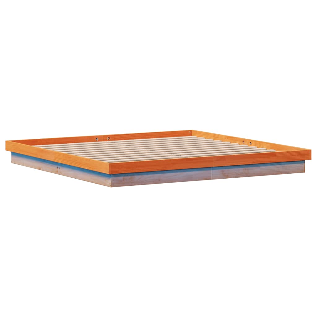 LED-sengeramme voksbrun 180x200 cm heltre furu