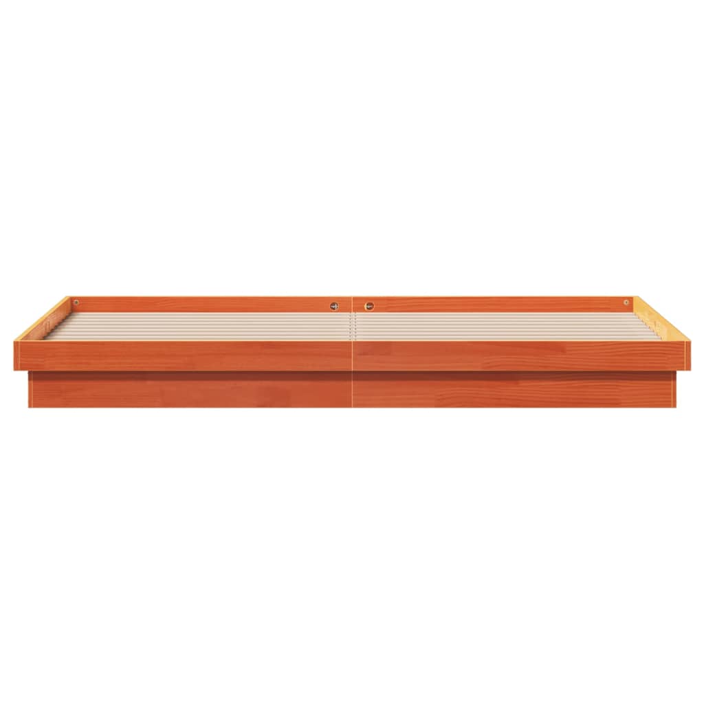LED-sengeramme voksbrun 200x200 cm heltre furu