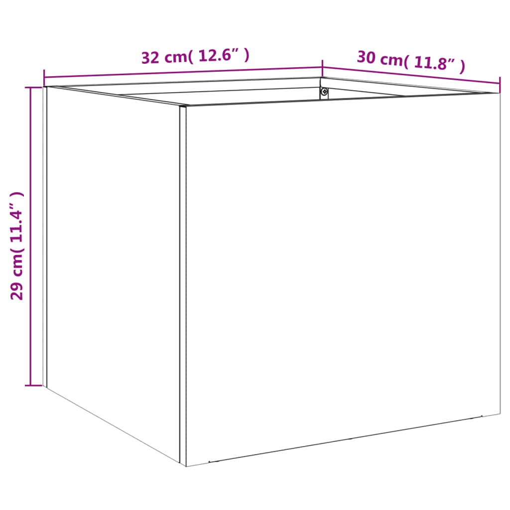 Plantekasser 2 stk hvit 32x30x29 cm stål