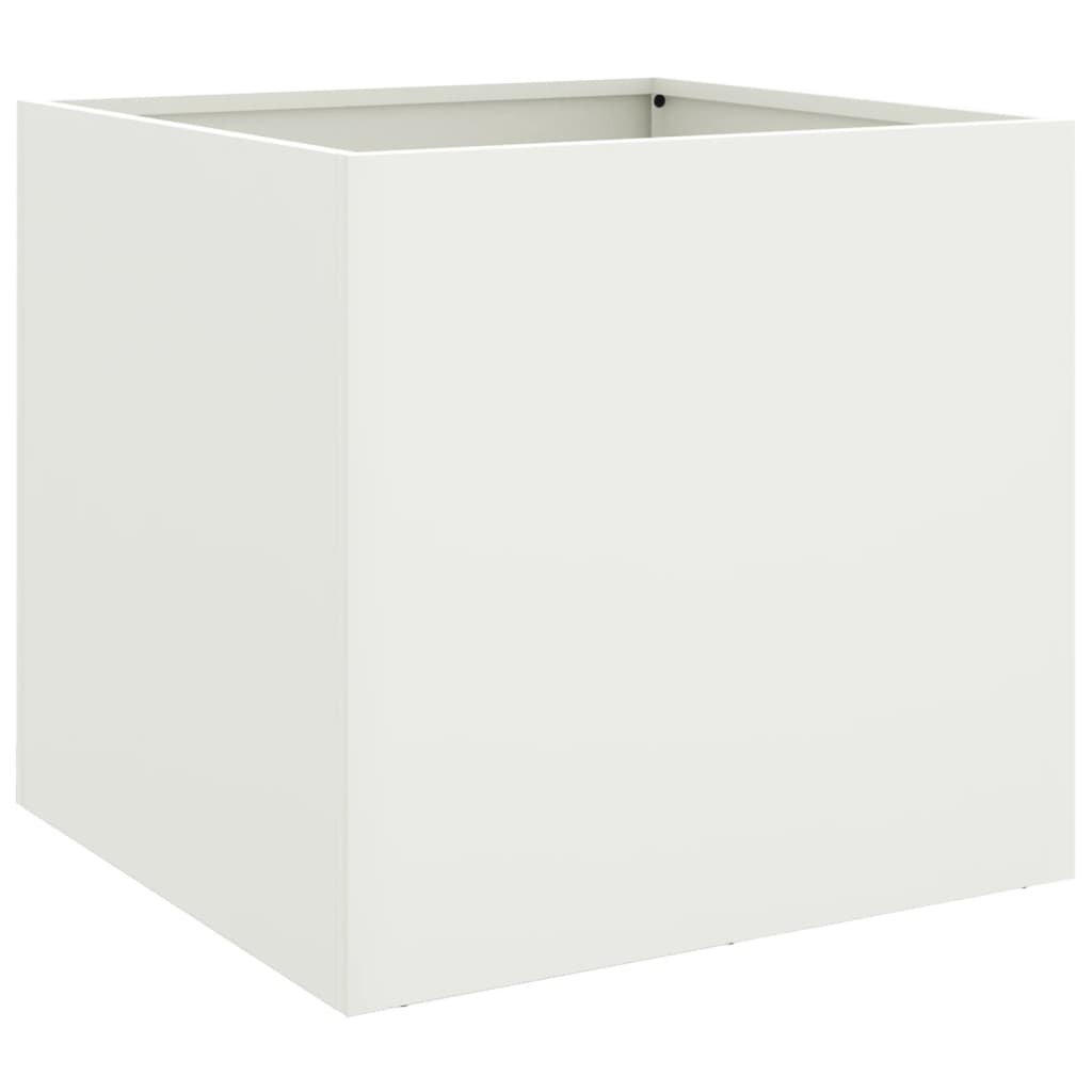 Plantekasser 2 stk hvit 42x40x39 cm stål