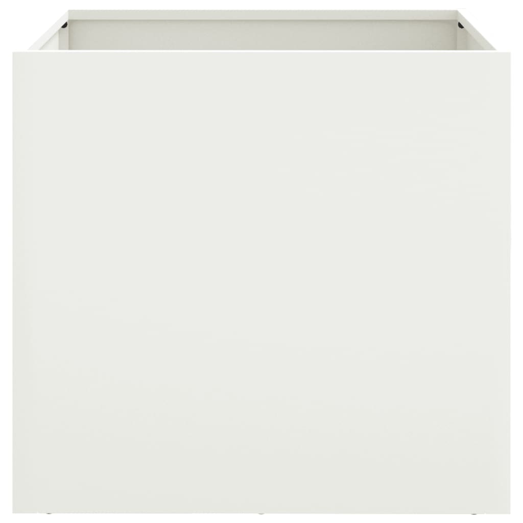 Plantekasser 2 stk hvit 42x40x39 cm stål