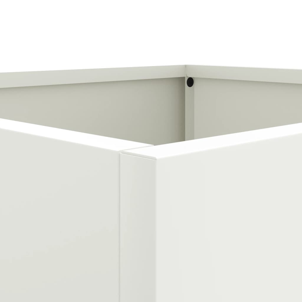Plantekasser 2 stk hvit 42x40x39 cm stål