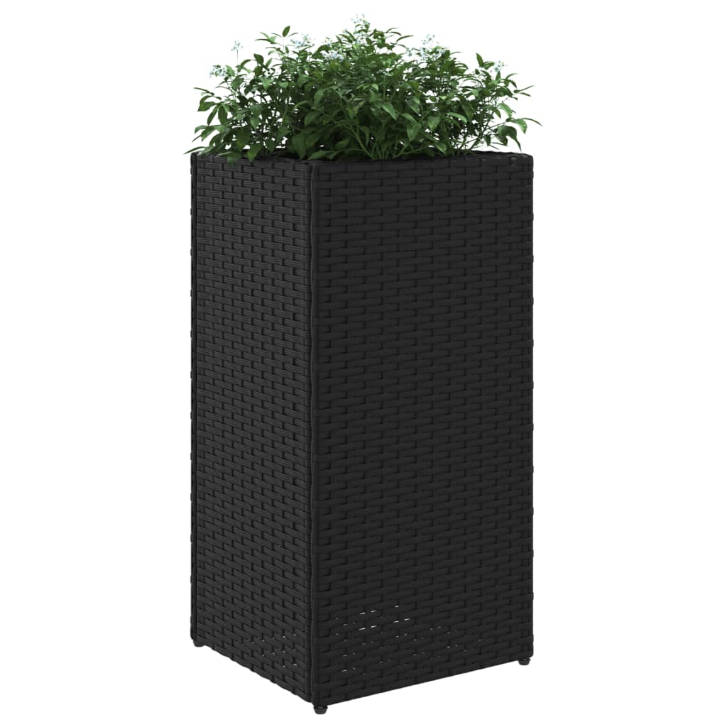 Plantekasser 2 stk svart 30x30x60 cm polyrotting