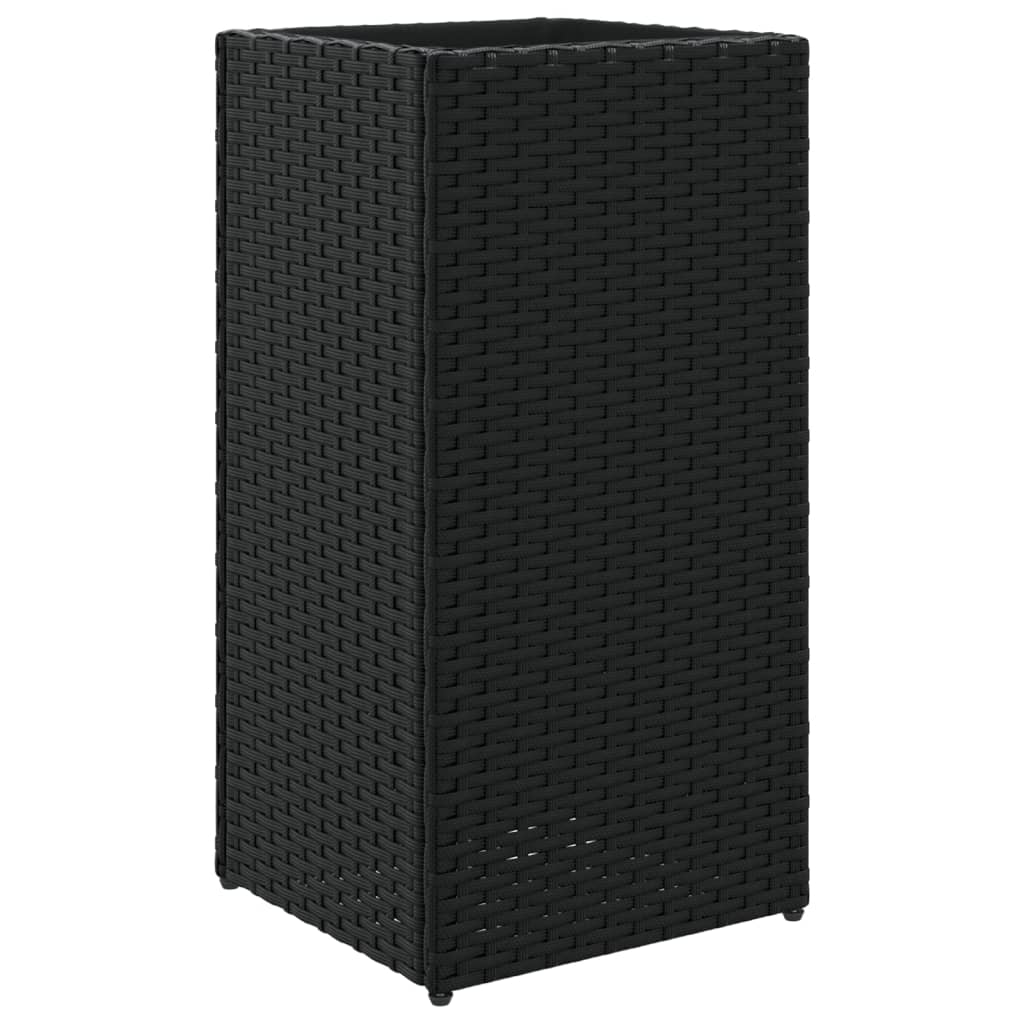Plantekasser 2 stk svart 30x30x60 cm polyrotting