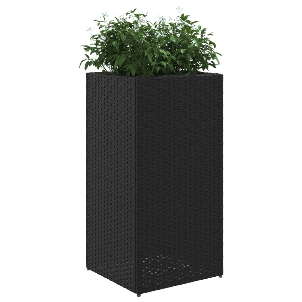 Plantekasser 2 stk svart 40x40x80 cm polyrotting