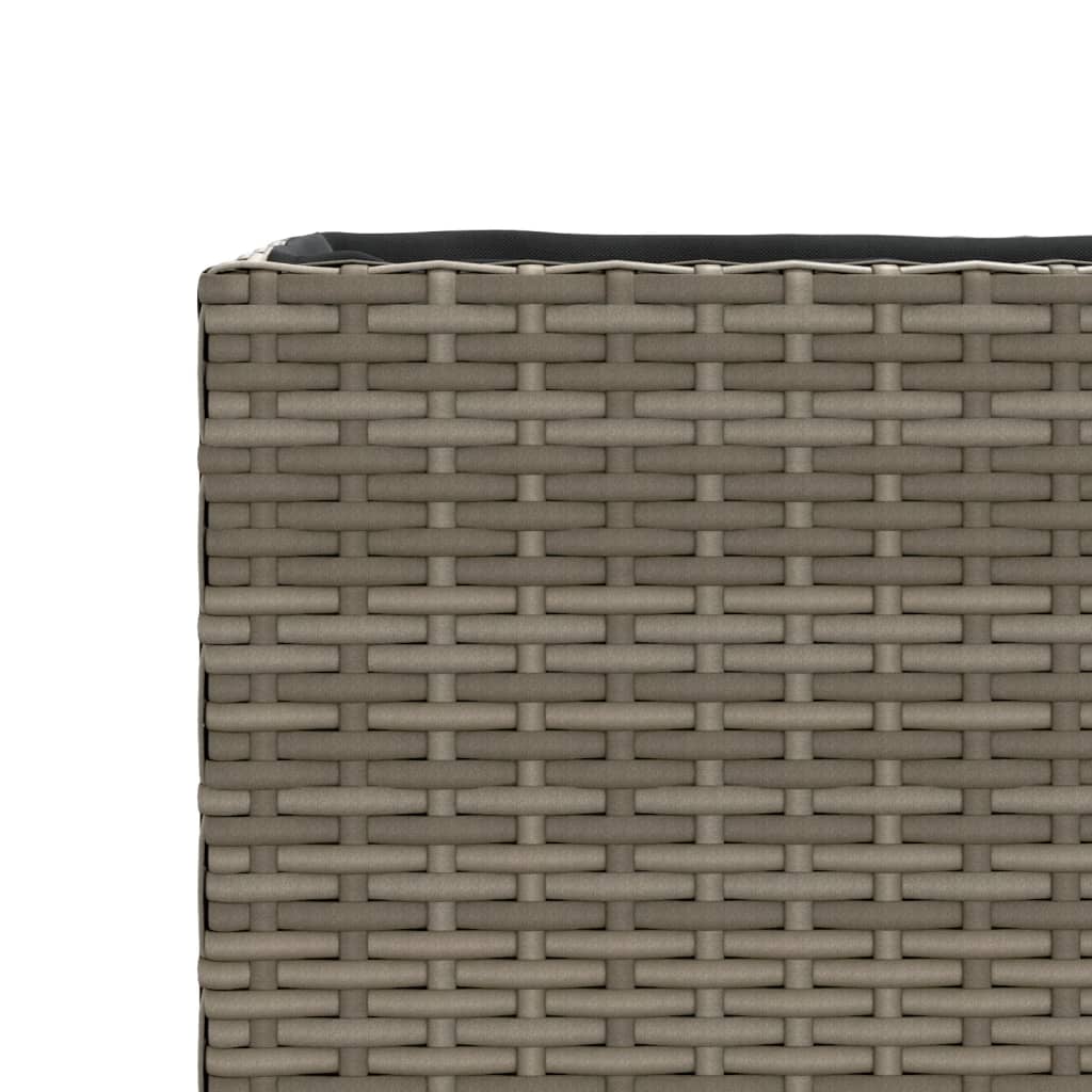 Plantekasser med 3 potter 2 stk grå 105x30x32 cm polyrotting