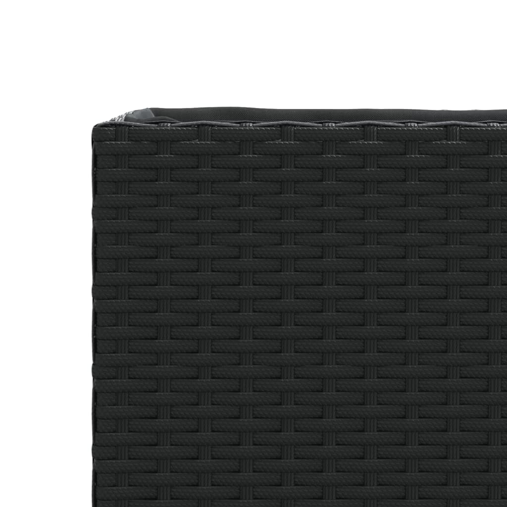 Plantekasser med 2 potter 2 stk svart 72x30x32 cm polyrotting