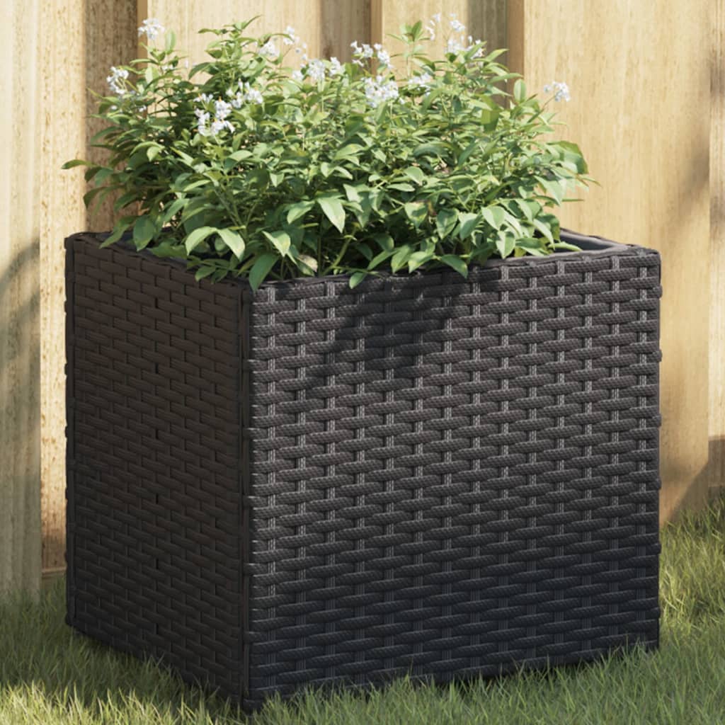 Plantekasser 2 stk svart 36x30x32 cm polyrotting