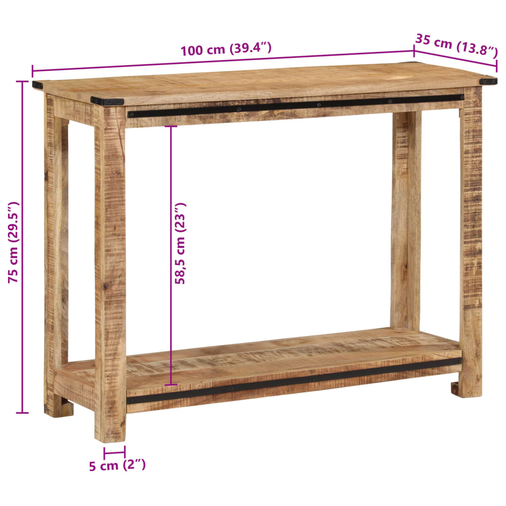 Konsollbord 100x35x75 cm heltre mango