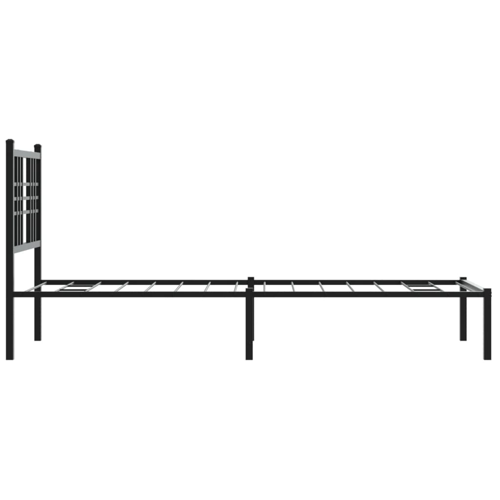 Sengeramme i metall med hodegavl svart 75x190 cm