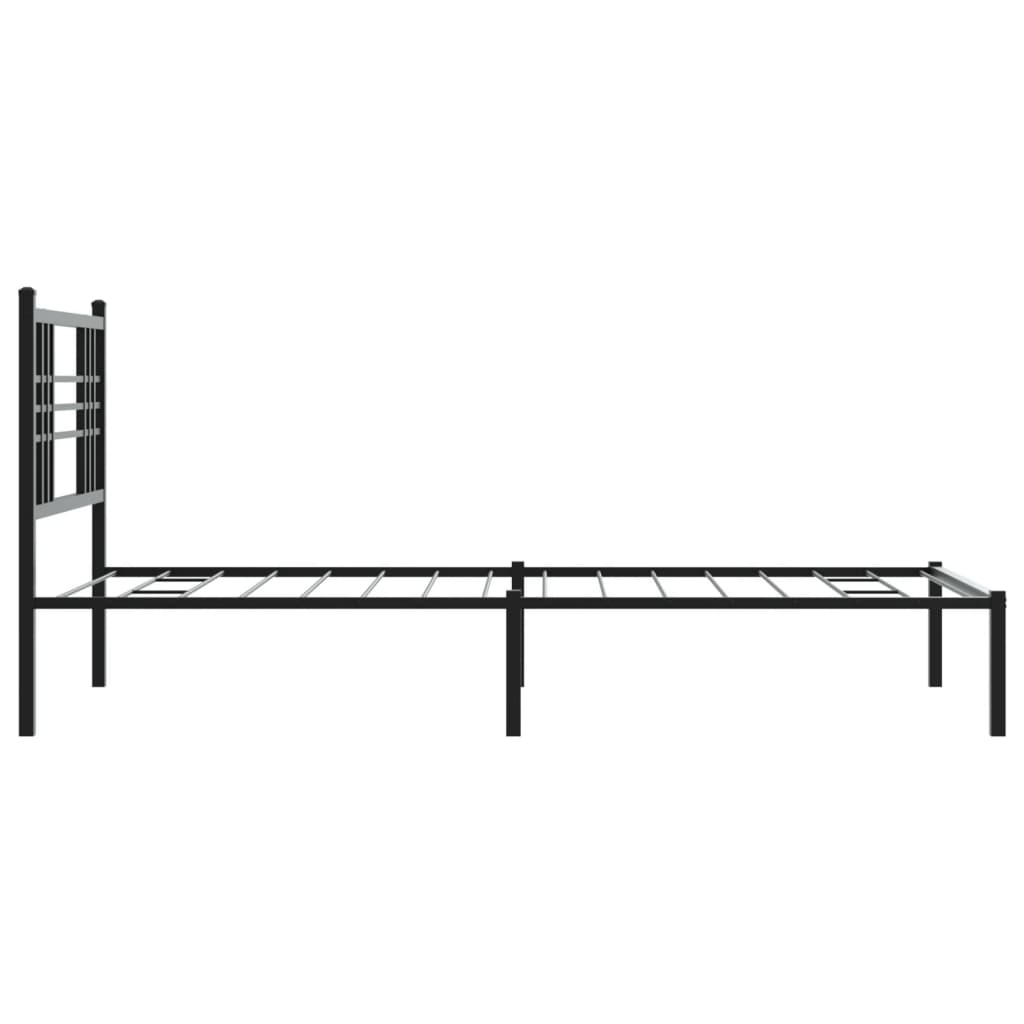 Sengeramme i metall med hodegavl svart 100x190 cm