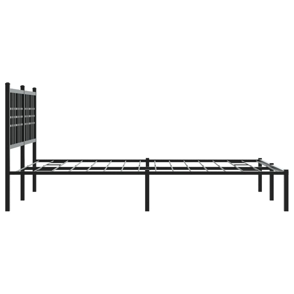 Sengeramme i metall med sengegavl svart 120x200 cm
