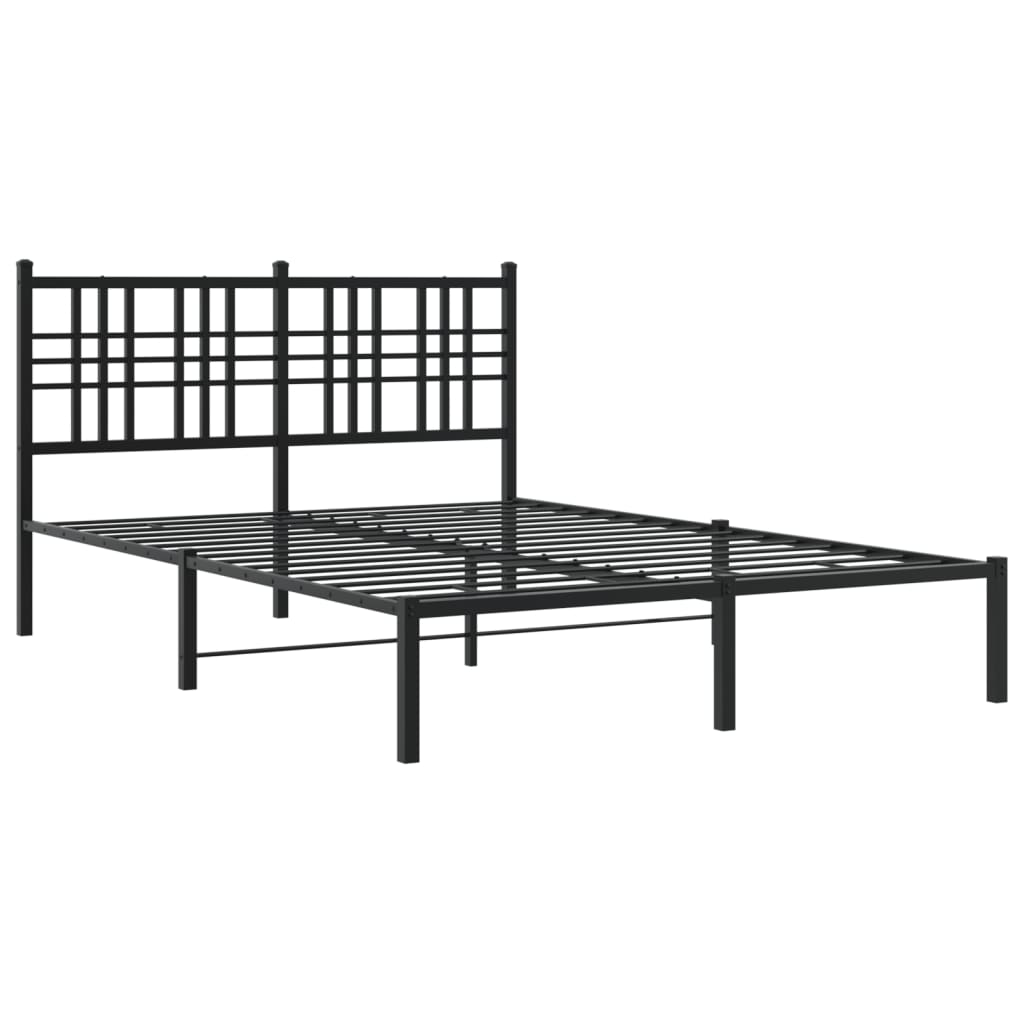 Sengeramme i metall med hodegavl svart 140x190 cm