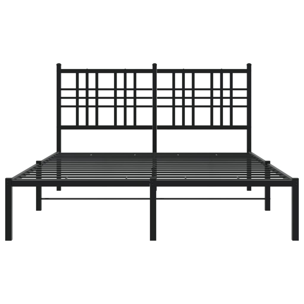Sengeramme i metall med hodegavl svart 140x190 cm