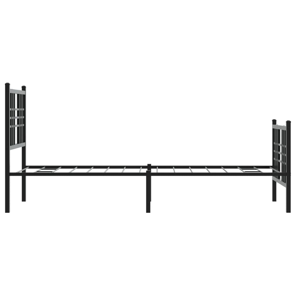 Sengeramme i metall med hode- og fotgavl svart 80x200 cm
