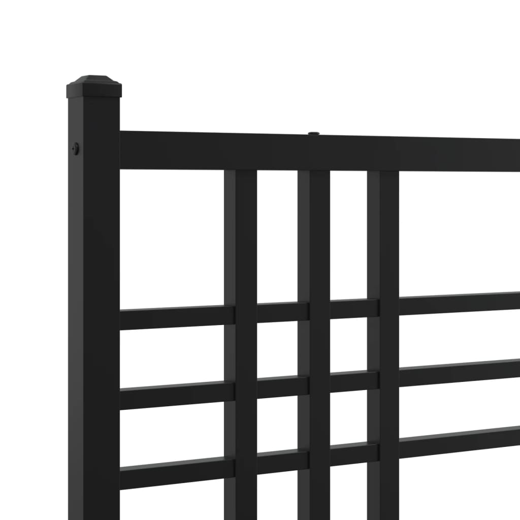 Sengeramme i metall med hode- og fotgavl svart 107x203 cm