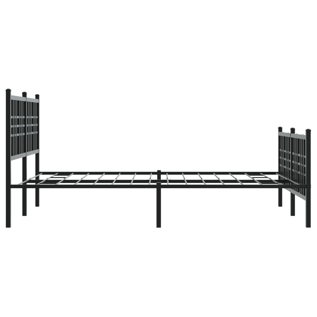Sengeramme i metall med hode- og fotgavl svart 120x190 cm