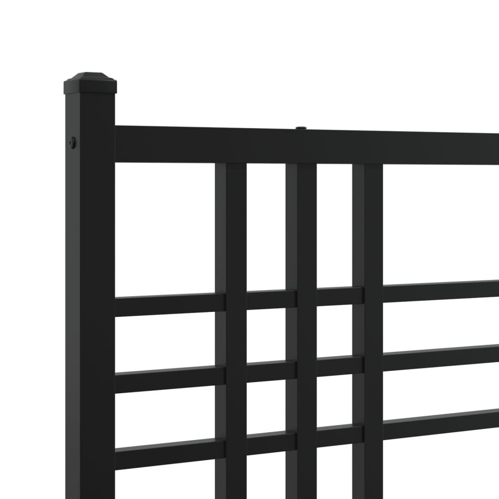 Sengeramme i metall med hode- og fotgavl svart 120x190 cm