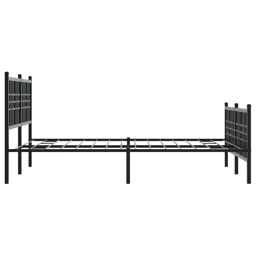Sengeramme i metall med hode- og fotgavl svart 140x200 cm