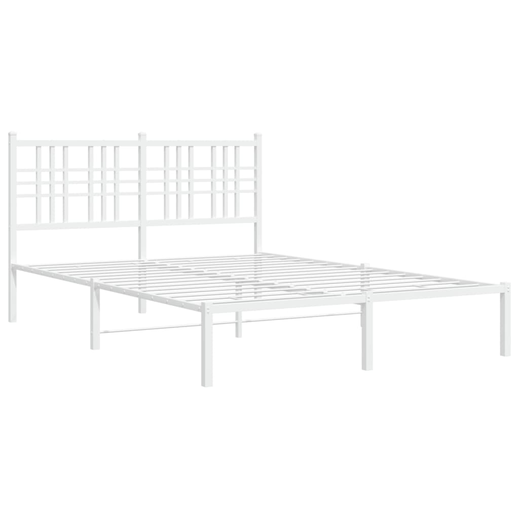 Sengeramme i metall med hodegavl hvit 120x190 cm