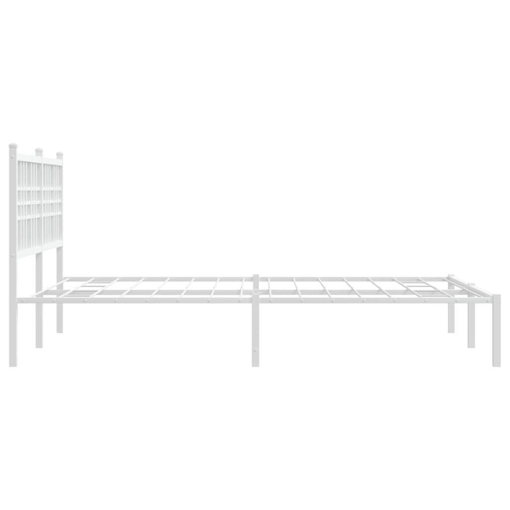 Sengeramme i metall med hodegavl hvit 120x190 cm