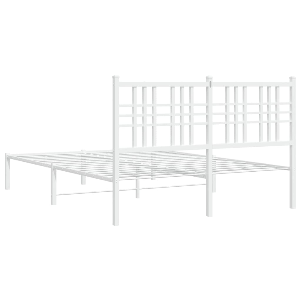 Sengeramme i metall med hodegavl hvit 120x190 cm
