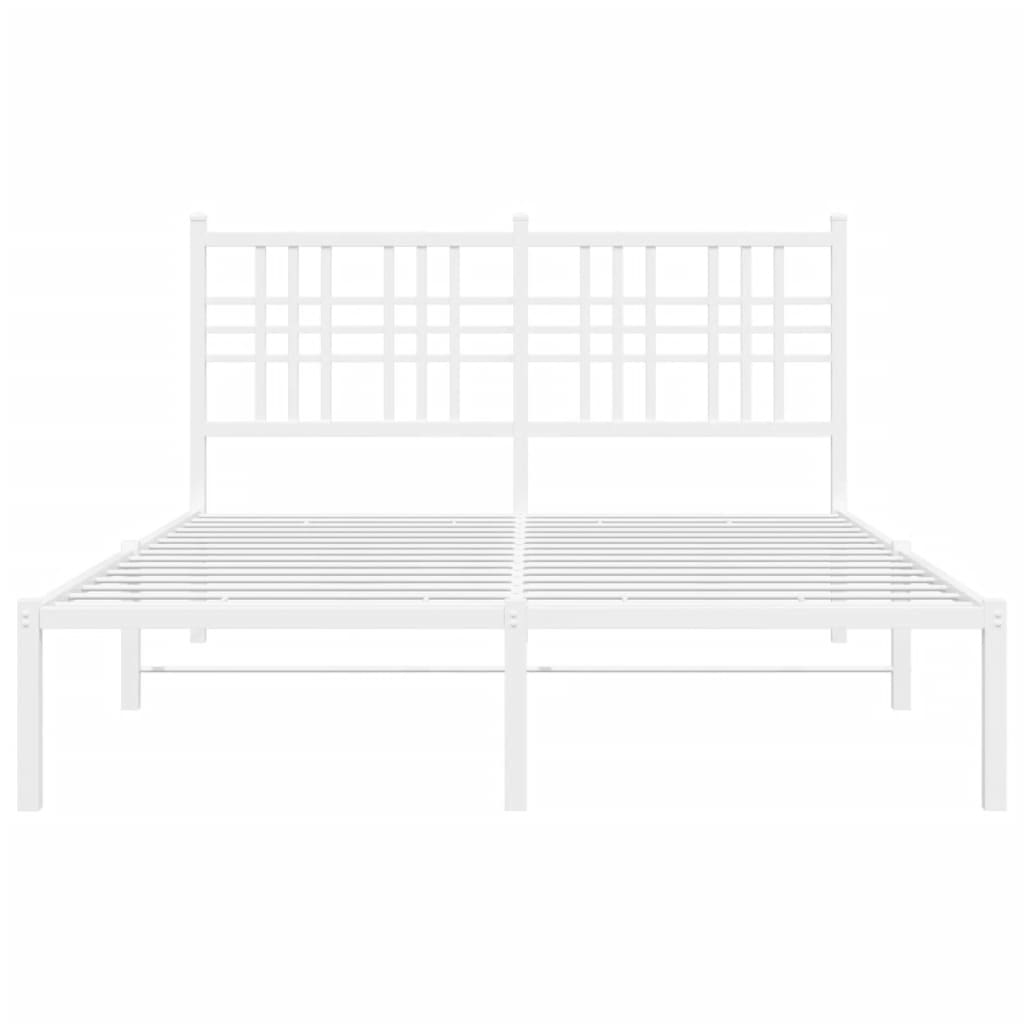 Sengeramme i metall med hodegavl hvit 120x200 cm