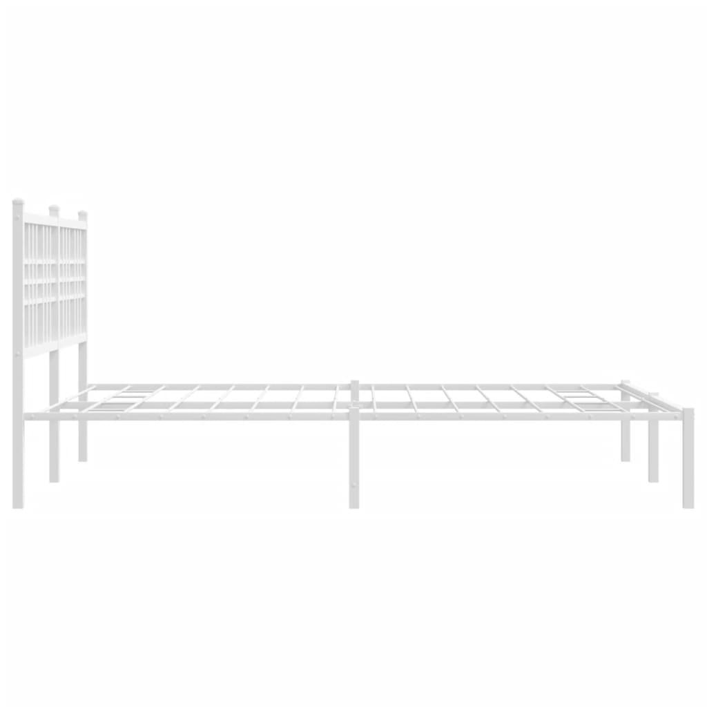 Sengeramme i metall med hodegavl hvit 120x200 cm