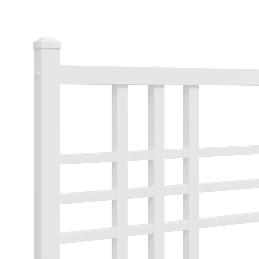 Sengeramme i metall med hode- og fotgavl hvit 100x190 cm