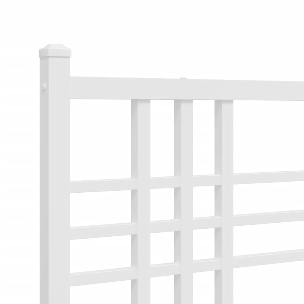 Sengeramme i metall med hode- og fotgavl hvit 107x203 cm