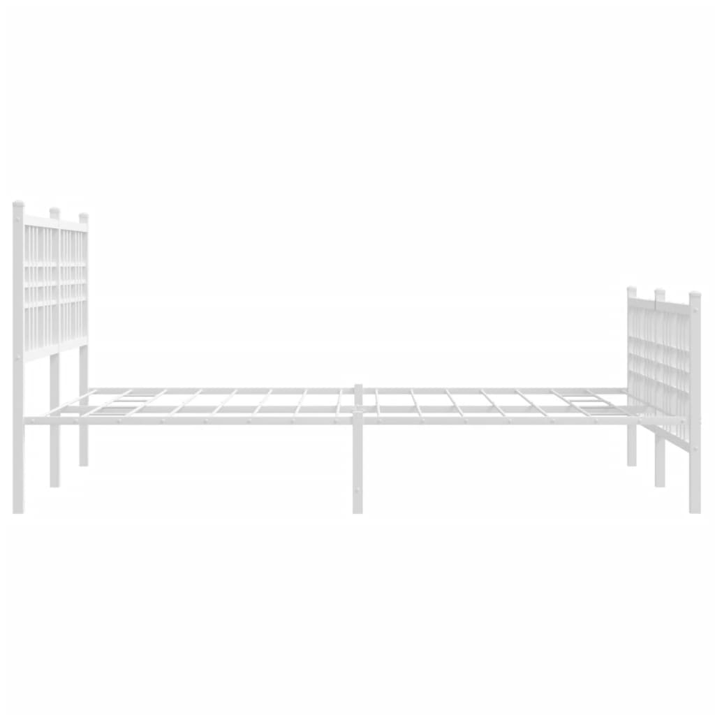 Sengeramme i metall med hode- og fotgavl hvit 120x190 cm