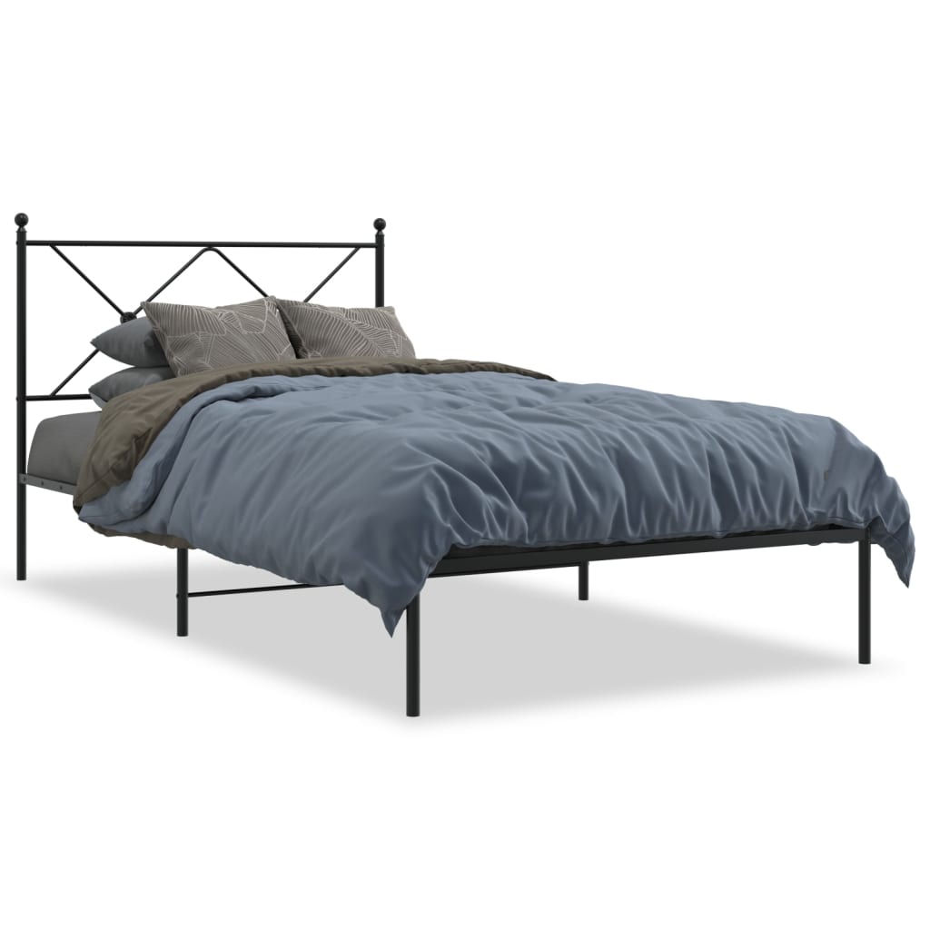 Sengeramme i metall med hodegavl svart 100x190 cm