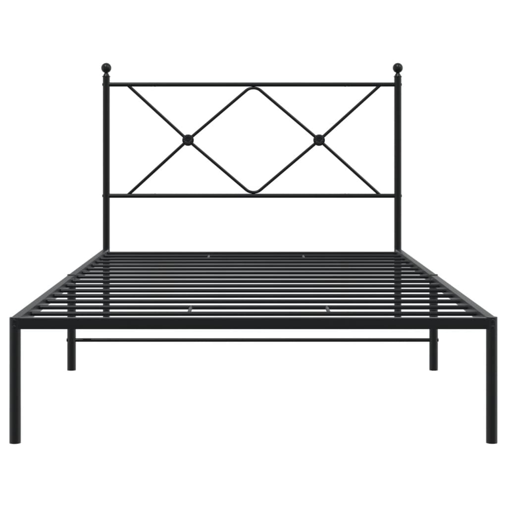 Sengeramme i metall med hodegavl svart 100x190 cm