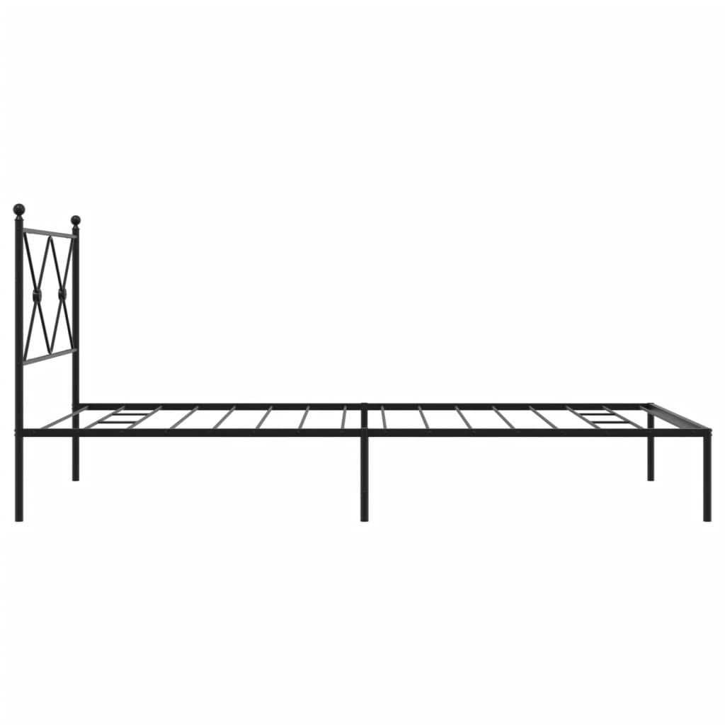Sengeramme i metall med hodegavl svart 100x190 cm