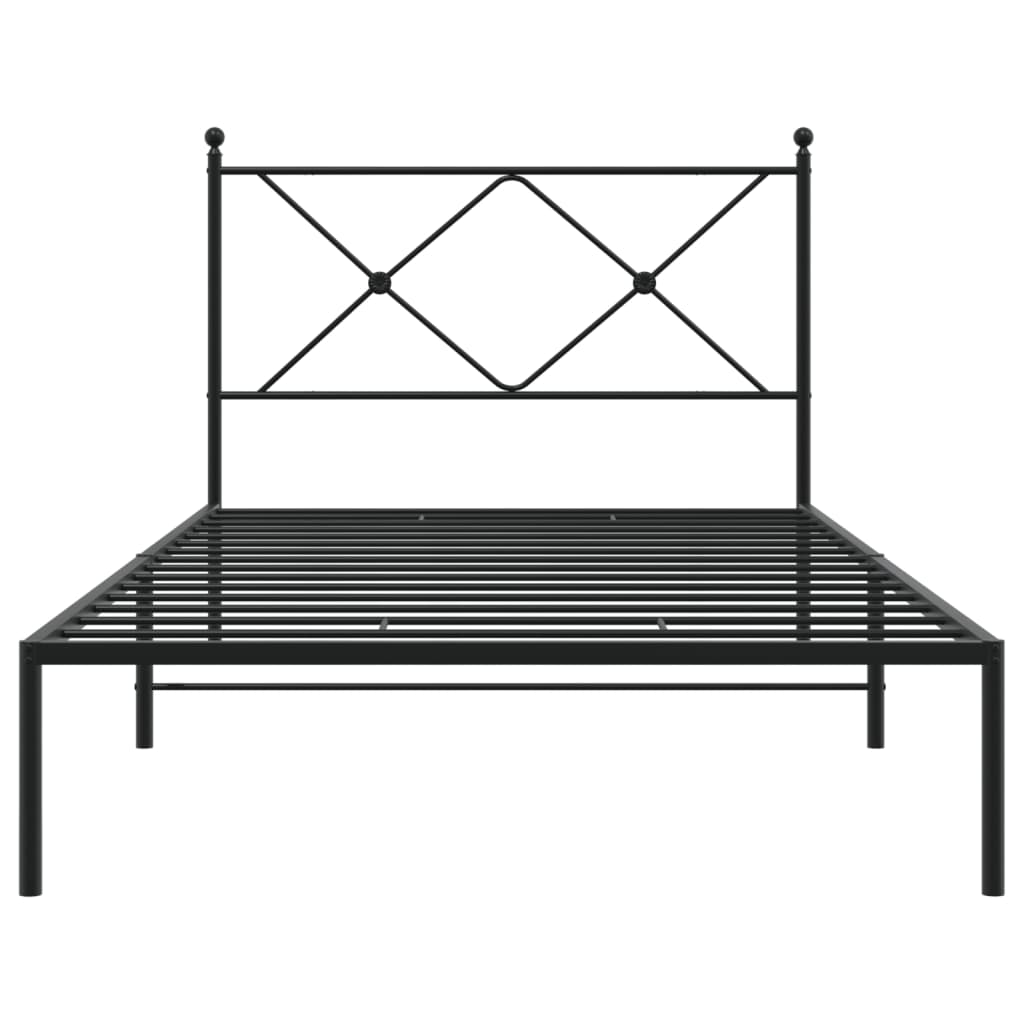 Sengeramme i metall med hodegavl svart 100x200 cm