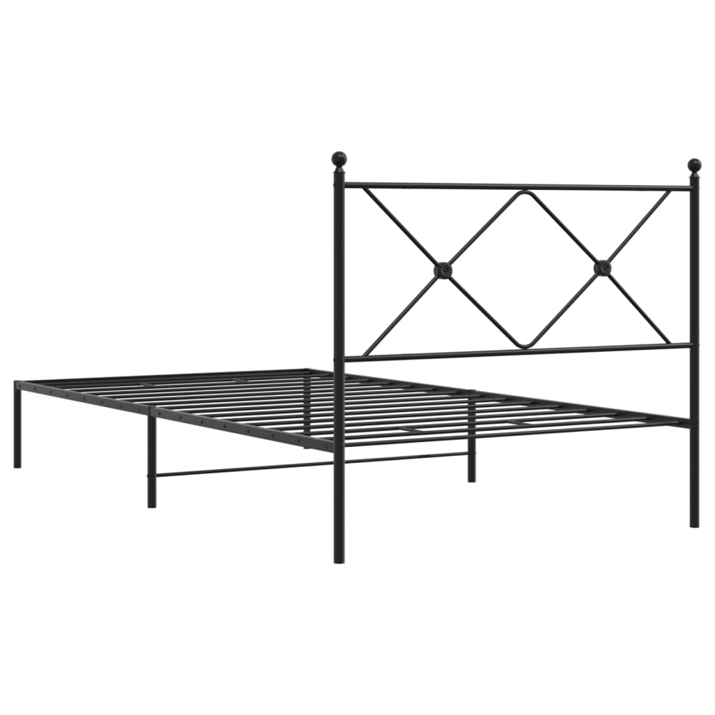 Sengeramme i metall med hodegavl svart 100x200 cm