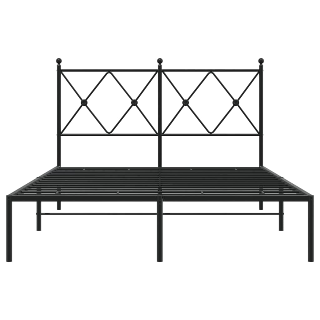 Sengeramme i metall med hodegavl svart 120x190 cm