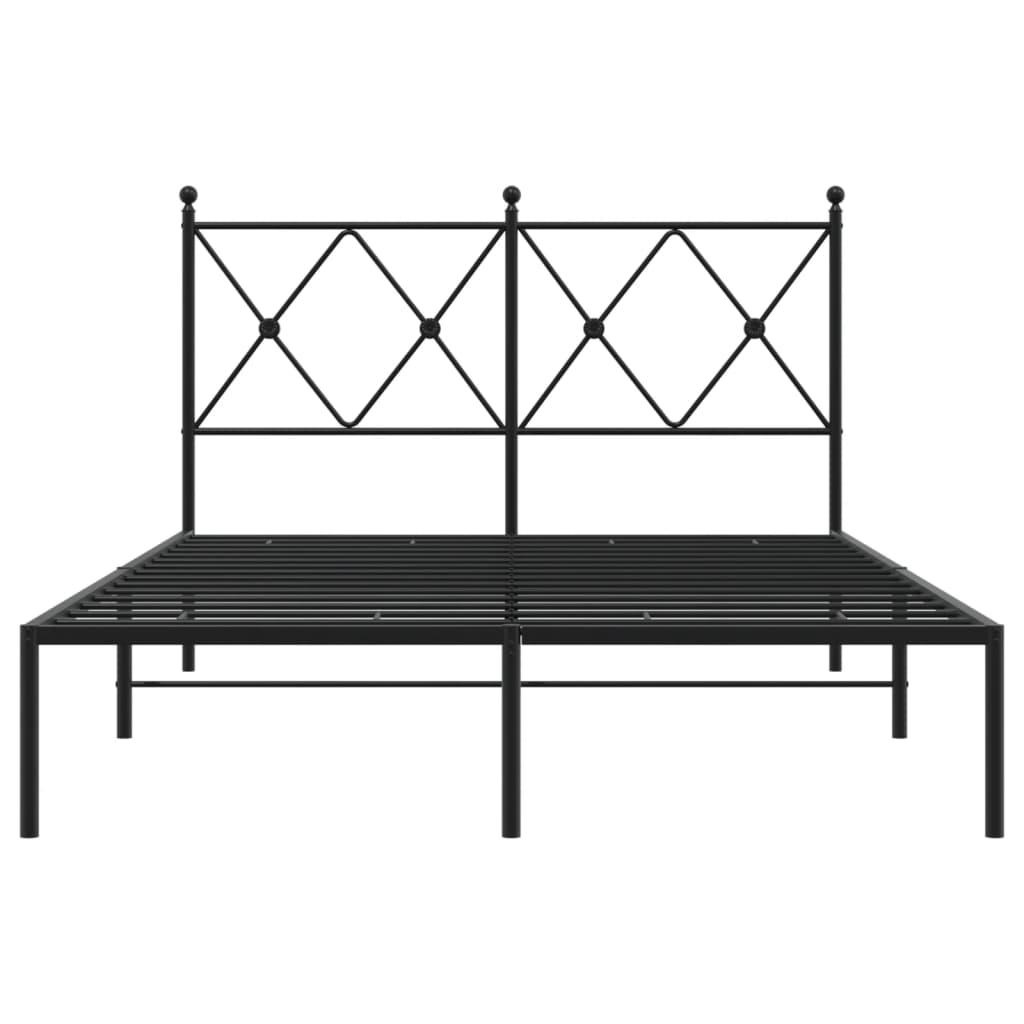 Sengeramme i metall med sengegavl svart 120x200 cm