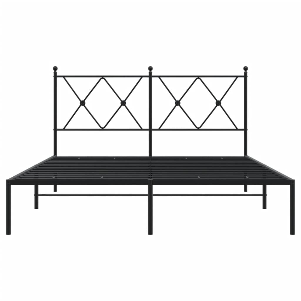 Sengeramme i metall med hodegavl svart 135x190 cm