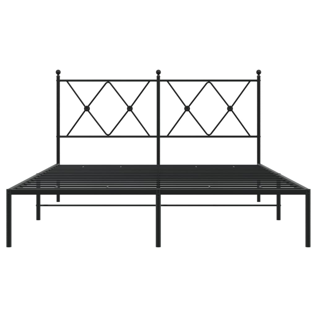 Sengeramme i metall med hodegavl svart 140x190 cm
