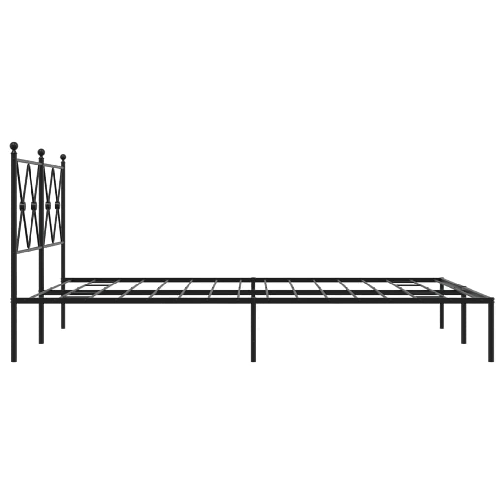 Sengeramme i metall med hodegavl svart 140x190 cm